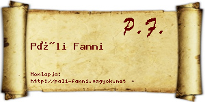 Páli Fanni névjegykártya